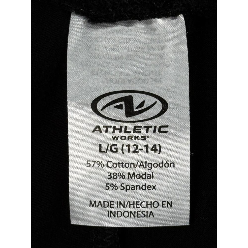 Athletic Works Black Cotton Modal Drawstring Capri Pants L 12-14 - Picture 2 of 8
